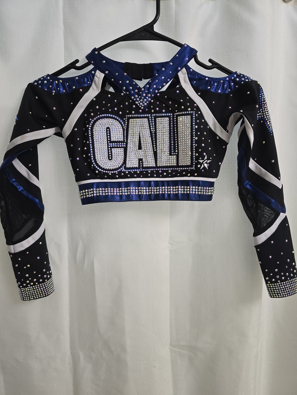 Girls' Black & Blue Competition Crop Top